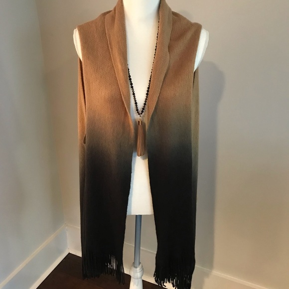 🆕 Long Open Front Sleeveless Ombré Duster Vest - Picture 2 of 4